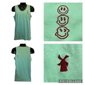 Dutch Bros Mint Smiley Faces Logo Tee Sz M